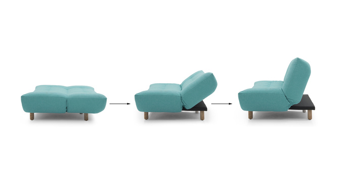 Solonic Fabric Sofa Cum Bed(Blue)